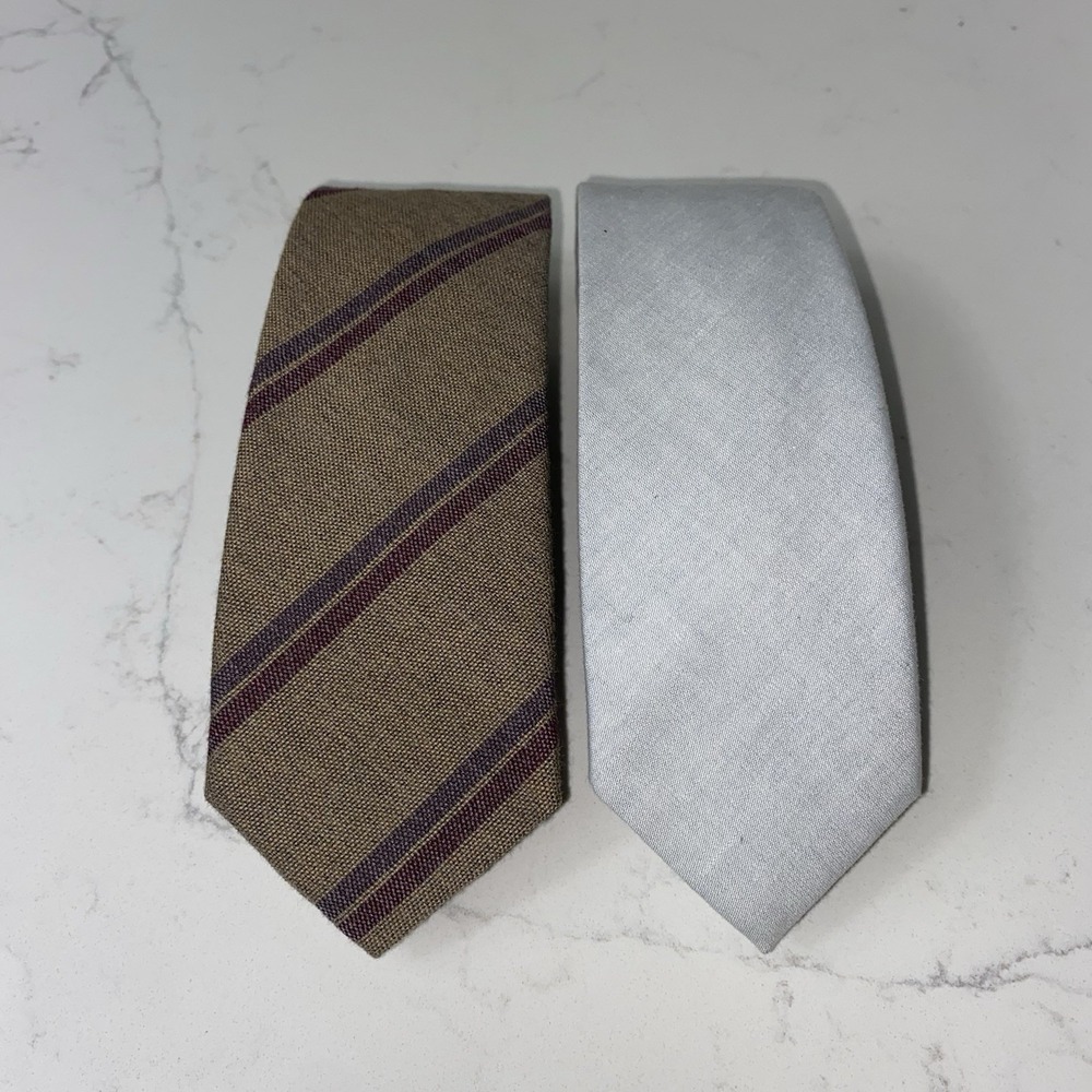 Alexander Olch New York English Cotton & Wool Ties Striped Skinny Business USA
